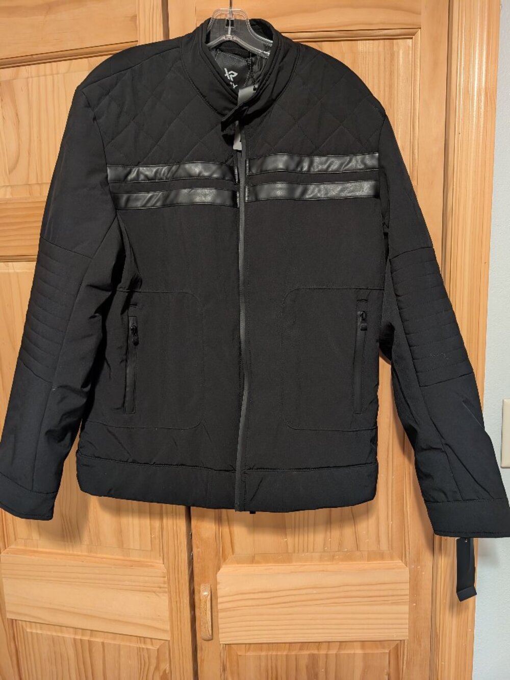Black X-RAY Jeans Quilted Racer Jacket Size L